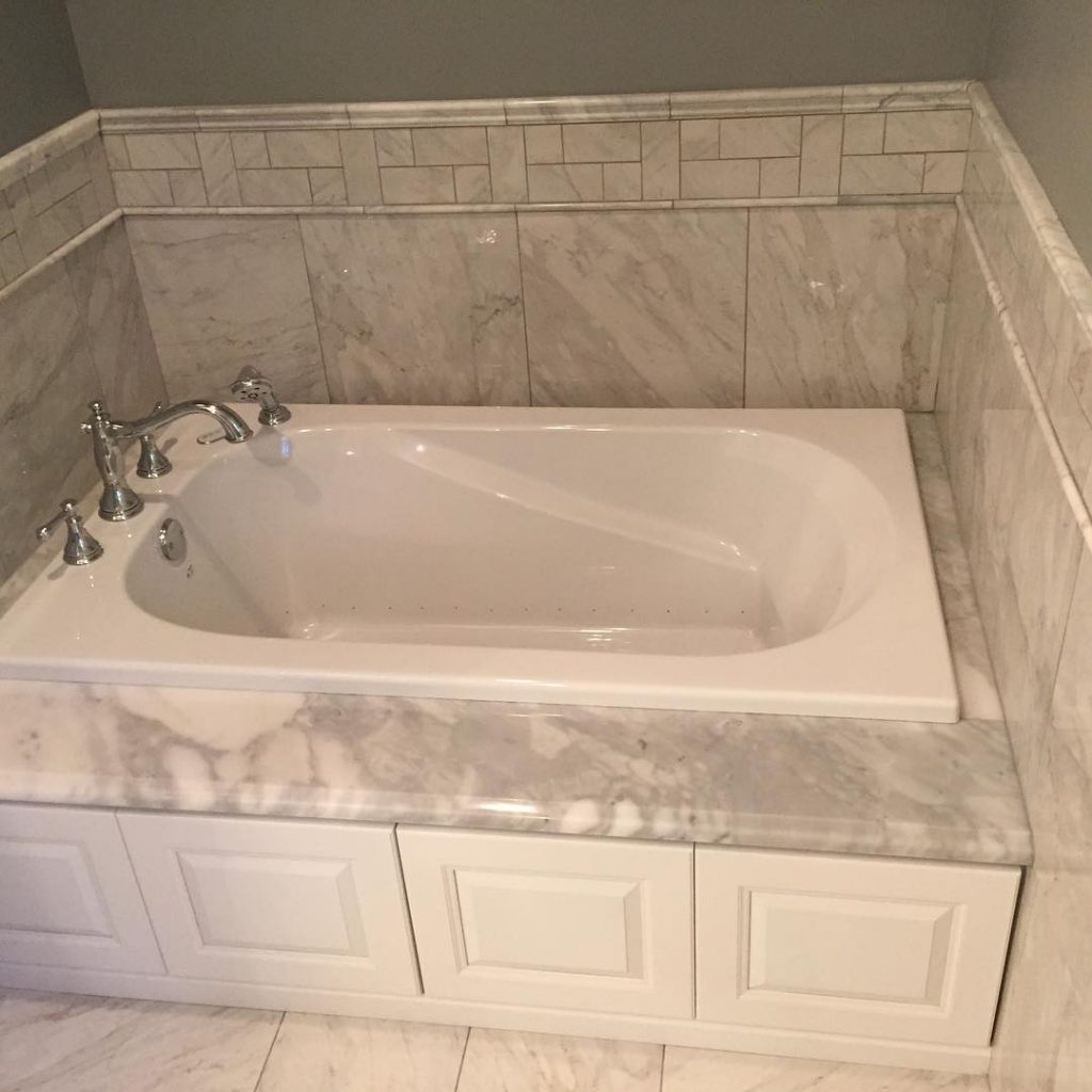 custom stone tile tub