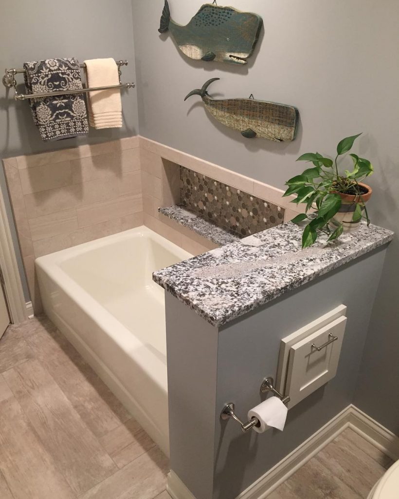 fancy custom tub stone tile