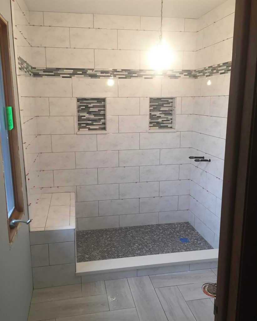 fancy shower tile